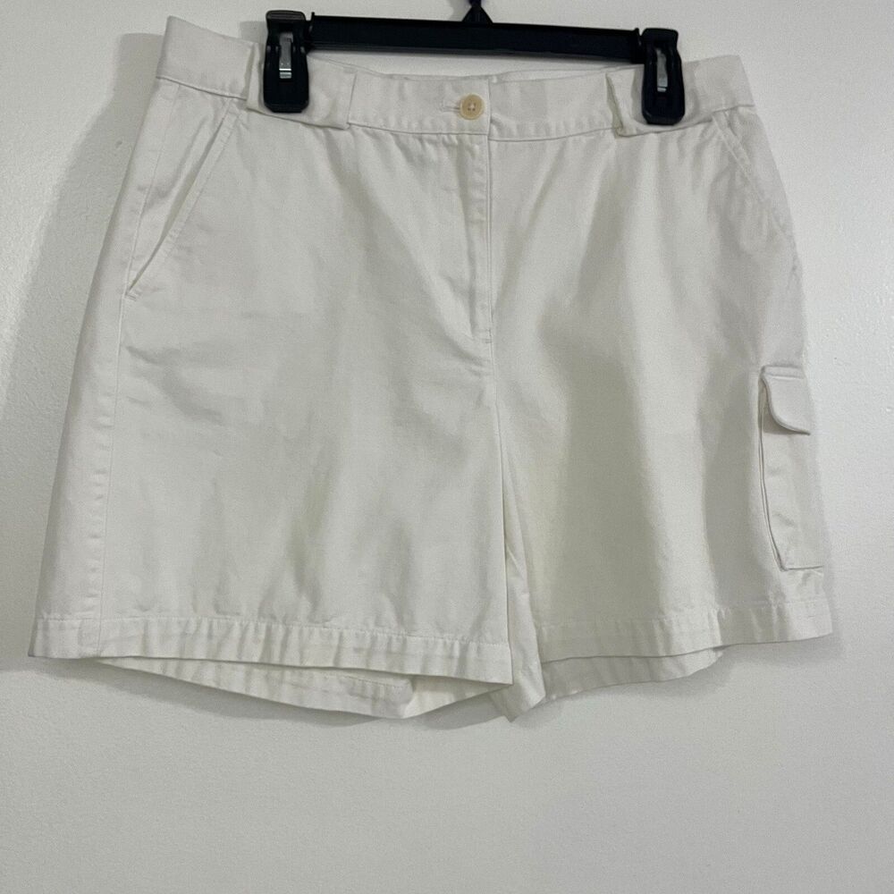 Lauren Ralph Lauren White Cargo Shorts Women's Size 12 Cotton Mid Rise Casual